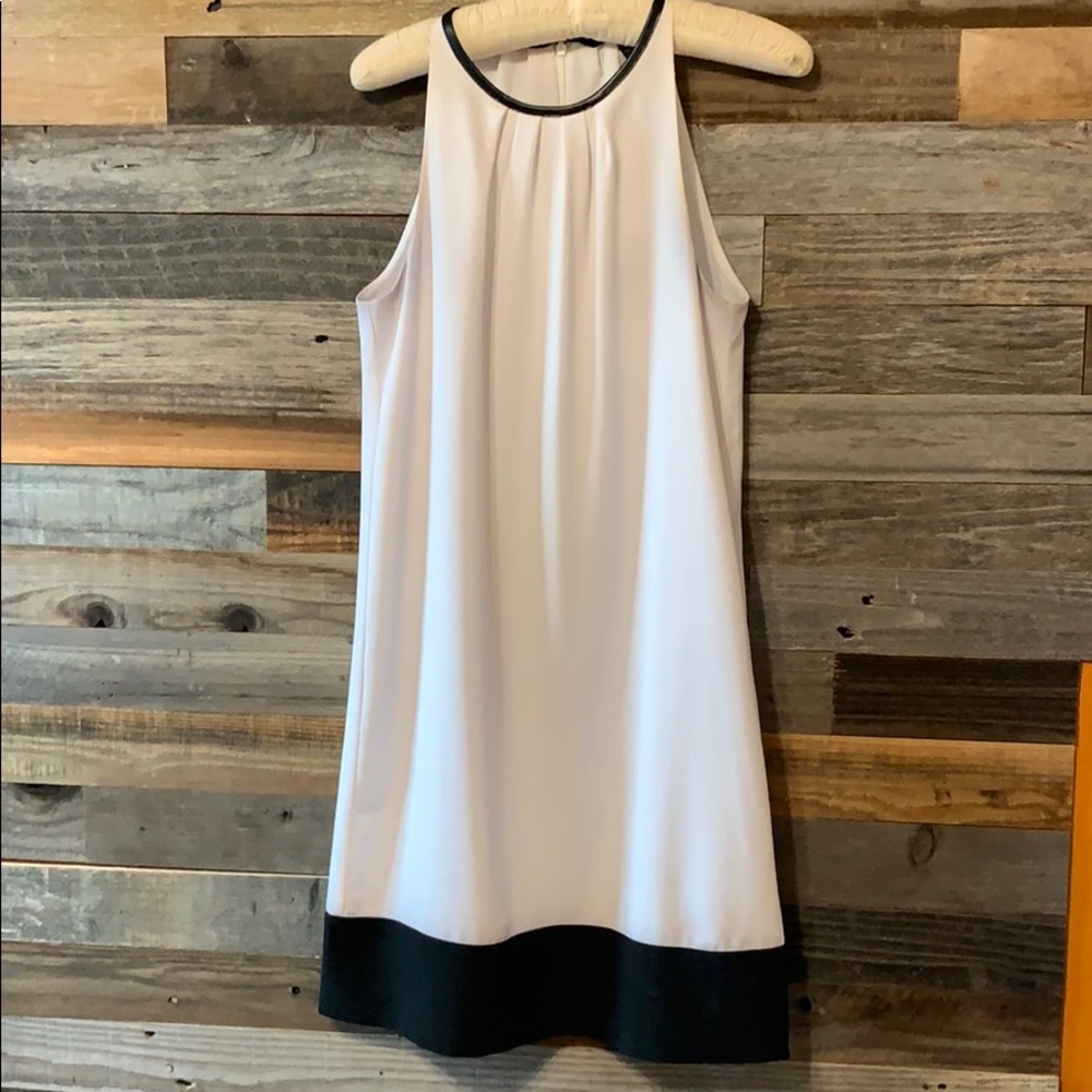 Black and white color block dress